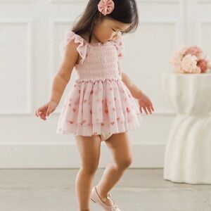 Noralee valentina tutu bubblegum hearts skirted romper Dress